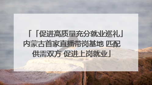 「促进高质量充分就业巡礼」内蒙古首家直播带岗基地 匹配供需双方 促进上岗就业