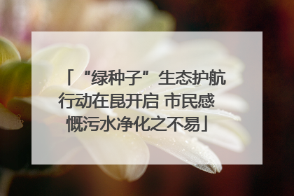 “绿种子”生态护航行动在昆开启 市民感慨污水净化之不易