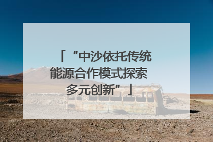 “中沙依托传统能源合作模式探索多元创新”