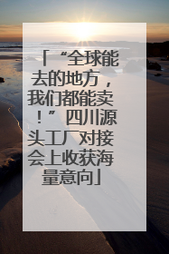 “全球能去的地方，我们都能卖！”四川源头工厂对接会上收获海量意向