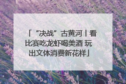 “决战”古黄河丨看比赛吃龙虾喝美酒 玩出文体消费新花样