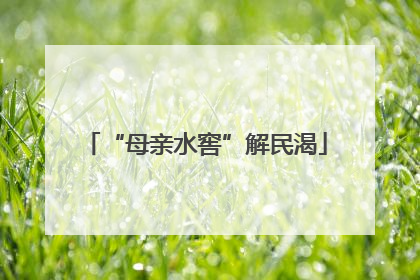 “母亲水窖”解民渴