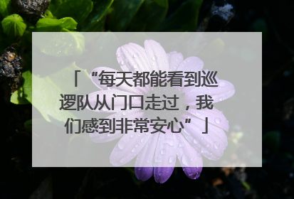 “每天都能看到巡逻队从门口走过，我们感到非常安心”