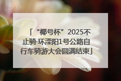 “椰号杯”2025不止骑·环溧阳1号公路自行车骑游大会圆满结束