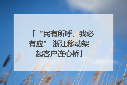 “民有所呼、我必有应” 浙江移动架起客户连心桥
