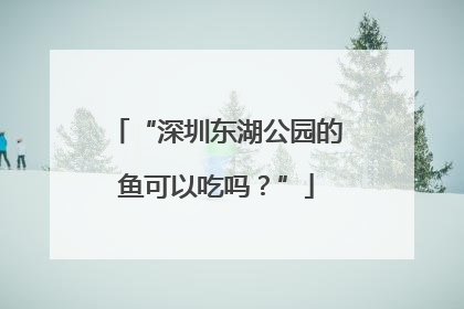 “深圳东湖公园的鱼可以吃吗？”
