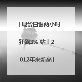 现货白银两小时狂飙3% 站上2012年来新高