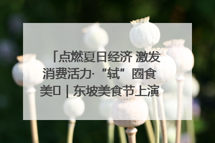 点燃夏日经济 激发消费活力·“轼”圈食美⑪｜东坡美食节上演“文化满汉全席”