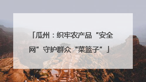 瓜州：织牢农产品“安全网”守护群众“菜篮子”