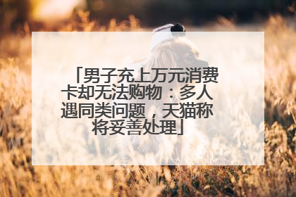 男子充上万元消费卡却无法购物：多人遇同类问题，天猫称将妥善处理
