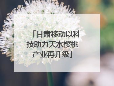 甘肃移动以科技助力天水樱桃产业再升级