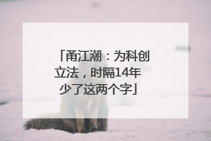 甬江潮：为科创立法，时隔14年少了这两个字