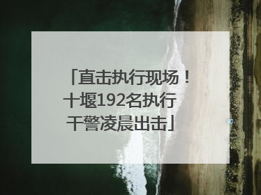 直击执行现场！十堰192名执行干警凌晨出击