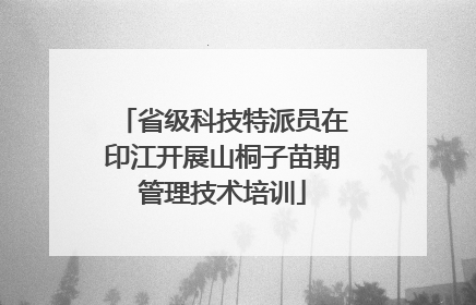 省级科技特派员在印江开展山桐子苗期管理技术培训