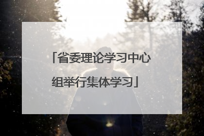 省委理论学习中心组举行集体学习