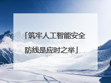 筑牢人工智能安全防线是应时之举