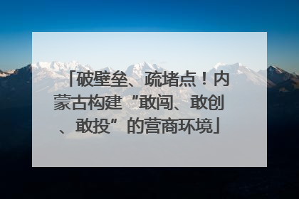 破壁垒、疏堵点！内蒙古构建“敢闯、敢创、敢投”的营商环境