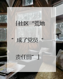 社区“荒地”成了党员“责任田”