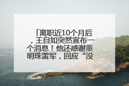 离职近10个月后，王自如突然宣布一个消息！他还感谢董明珠雷军，回应“没看过格力工资条”：真的不那么重要！