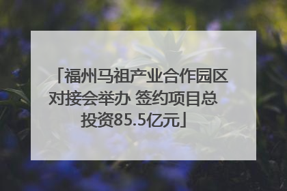 福州马祖产业合作园区对接会举办 签约项目总投资85.5亿元