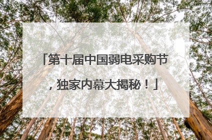 第十届中国弱电采购节，独家内幕大揭秘！