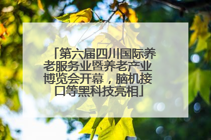 第六届四川国际养老服务业暨养老产业博览会开幕，脑机接口等黑科技亮相