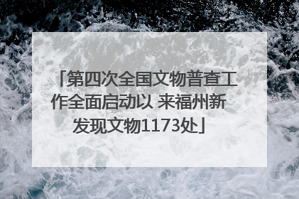 第四次全国文物普查工作全面启动以 来福州新发现文物1173处