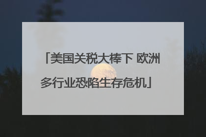 美国关税大棒下 欧洲多行业恐陷生存危机
