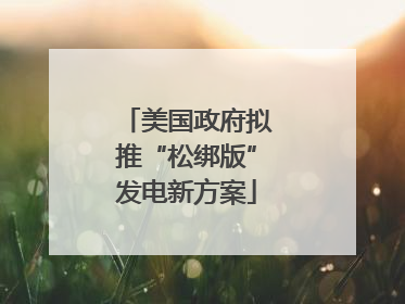 美国政府拟推“松绑版”发电新方案