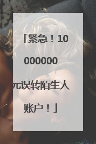 紧急！10000000元误转陌生人账户！