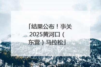 结果公布！事关2025黄河口（东营）马拉松