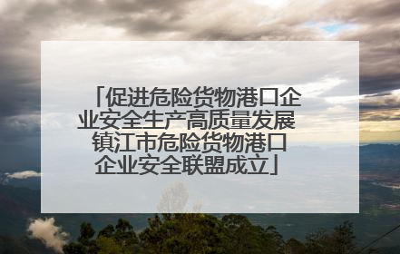 促进危险货物港口企业安全生产高质量发展 镇江市危险货物港口企业安全联盟成立