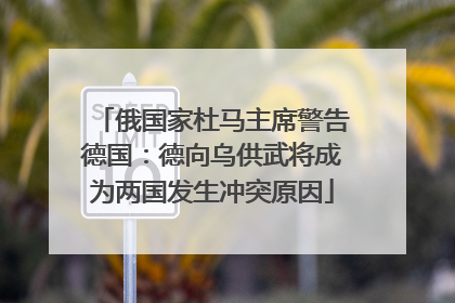 俄国家杜马主席警告德国：德向乌供武将成为两国发生冲突原因
