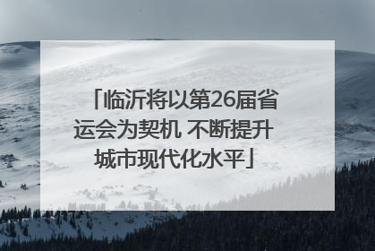 临沂将以第26届省运会为契机 不断提升城市现代化水平