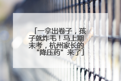 一拿出卷子，孩子就炸毛！马上期末考，杭州家长的“降压药”来了