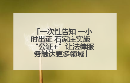 一次性告知 一小时出证 石家庄实施“公证+”让法律服务触达更多领域
