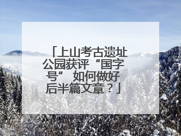 上山考古遗址公园获评“国字号” 如何做好后半篇文章？