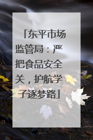 东平市场监管局：严把食品安全关，护航学子逐梦路