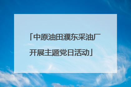 中原油田濮东采油厂开展主题党日活动
