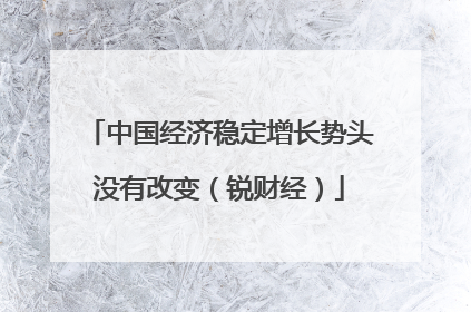 中国经济稳定增长势头没有改变（锐财经）