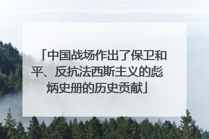 中国战场作出了保卫和平、反抗法西斯主义的彪炳史册的历史贡献