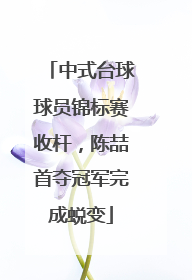 中式台球球员锦标赛收杆，陈喆首夺冠军完成蜕变