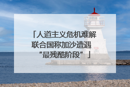 人道主义危机难解 联合国称加沙遭遇“最残酷阶段”