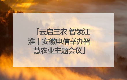 云启三农 智领江淮｜安徽电信举办智慧农业主题会议