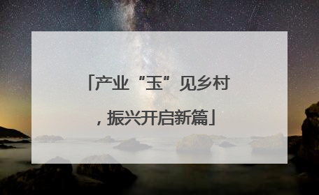 产业“玉”见乡村，振兴开启新篇