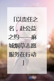 以责任之名，赴公益之约——麻城烟草志愿服务在行动