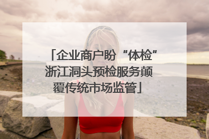 企业商户盼“体检” 浙江洞头预检服务颠覆传统市场监管