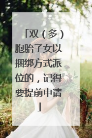 双（多）胞胎子女以捆绑方式派位的，记得要提前申请