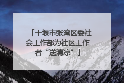 十堰市张湾区委社会工作部为社区工作者“送清凉”