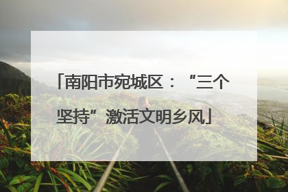 南阳市宛城区：“三个坚持”激活文明乡风